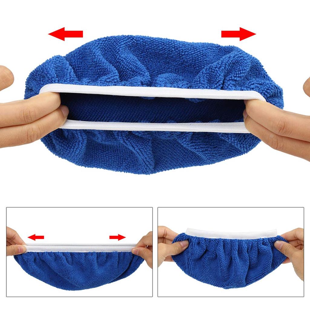 uxcell Polisher Cover, Shatterproof Cover, Polisher Pad Microfiber, Pack of 5, Navy Blue, 7-8 Inch