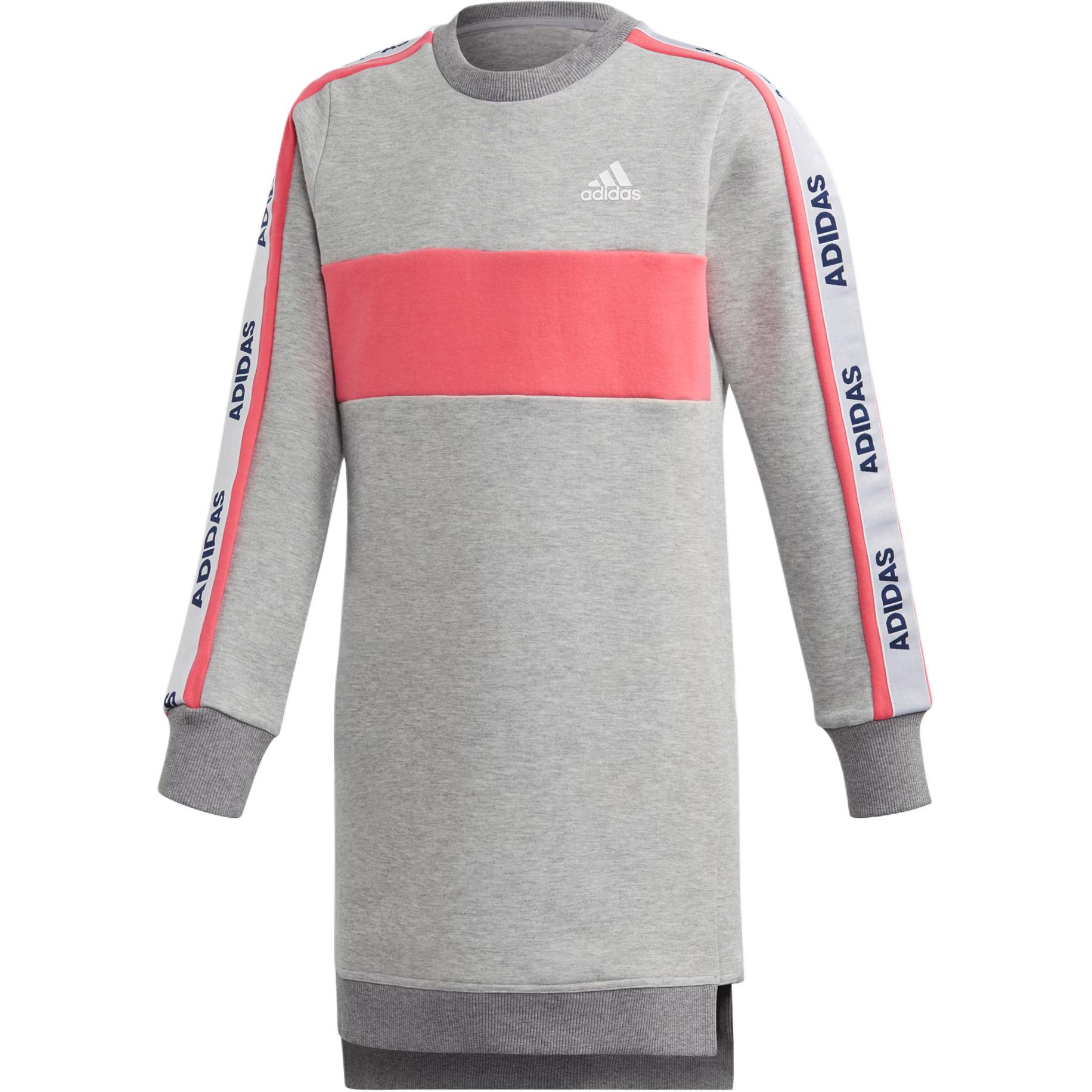 Adidas Sweatshirt Medium Heather Gray/Natural Pink/White Teenagers EI6535 128
