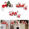 Door Frame Decor Penguin Santa Elk Wall Sign 2 Pieces Wood Christmas Door Corner Decoration For Home Party Bathroom Outdoor