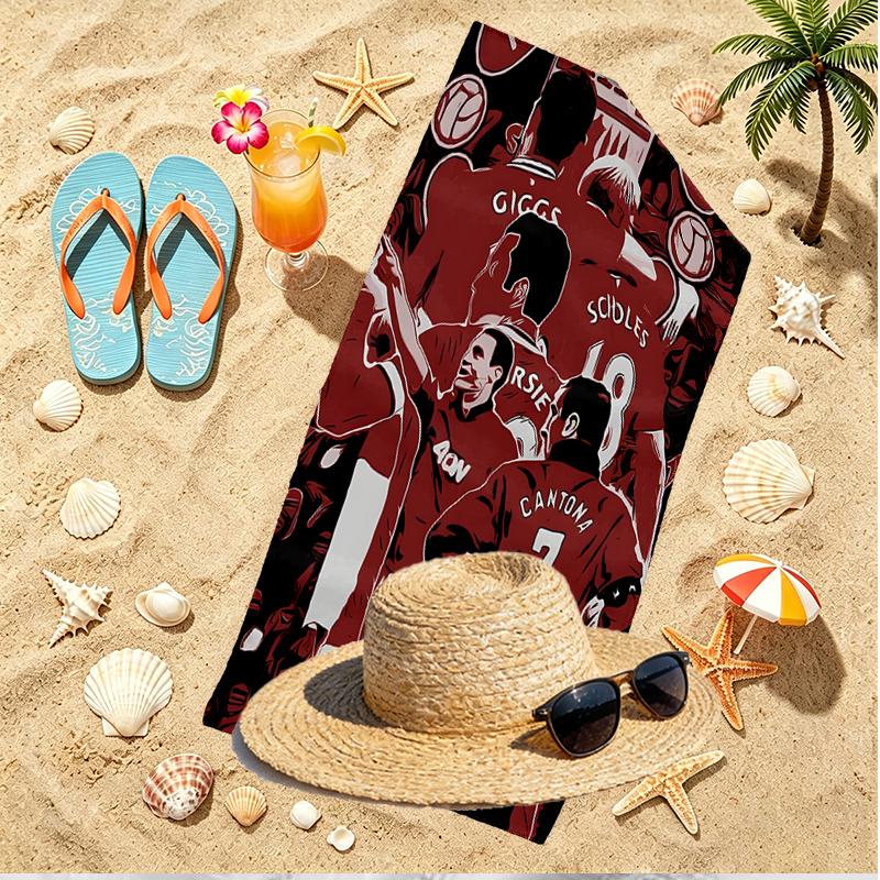 Manchester United F.C Print Beach Towel, Versatile Lightweight Absorbent Beach Towel for Pool Surf Yoga Bathroom, Perfect Birthday Holiday Gift