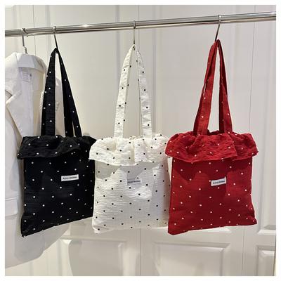 Lightweight Nylon Cloth Bag Women's 2025 New Casual Large-capacity Commuter Shoulder Bag Popular Polka Dot Tote Bag