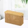 Imitation Rattan Basket Decorative Multifunction with Lid Hand Woven Sundries Container for
