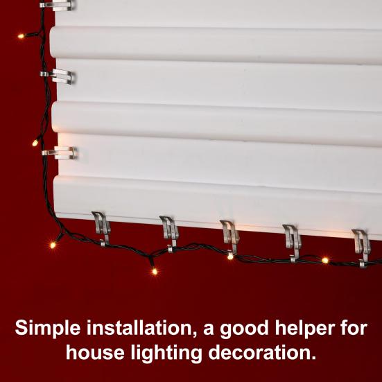 30Pcs Christmas Light Clips Metal Gutter Hooks Strong Load-bearing Weatherproof
