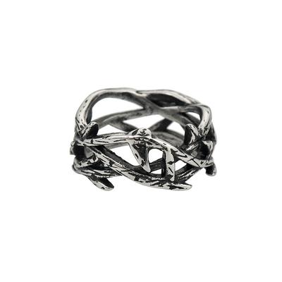 Personality Hollow Thorns Ring Men 'S Jewelry Hip -Hop Ins Style Interwoven Asymmetric Ring Male 925 Silver Finger Accessories