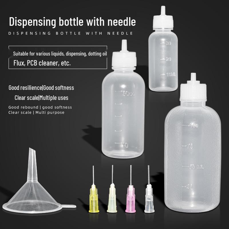 

Промышленный флакон с иглой для дозирования с воронкой для канифольного флюса, смазочного масла и капельного нанесения 30ml with 4 Needles