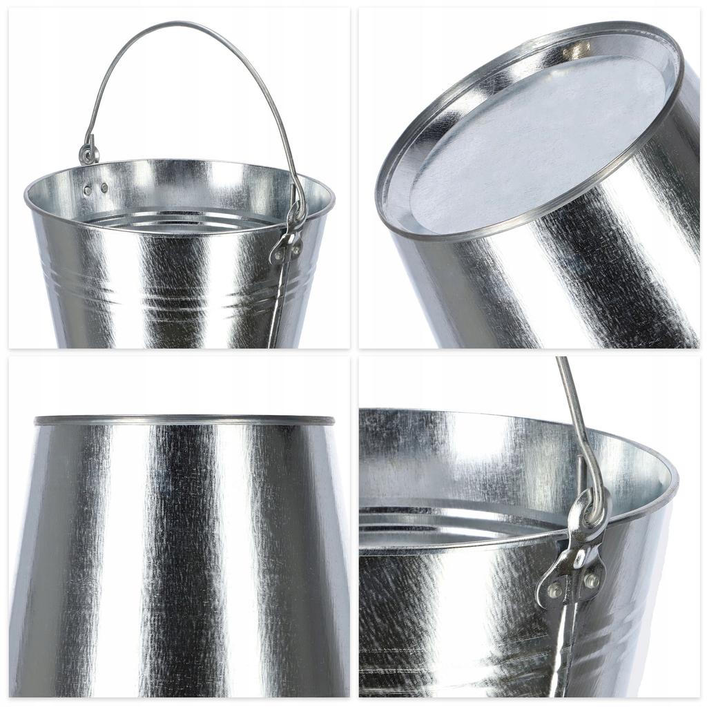KADAX Wiadro Wiaderko Ogrodowe Ocynkowane metalowe 12 L