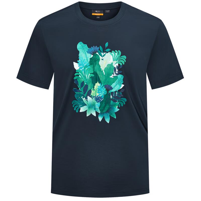 G2000 Men s Leaf Print Round Neck Short Sleeve T-Shirt S