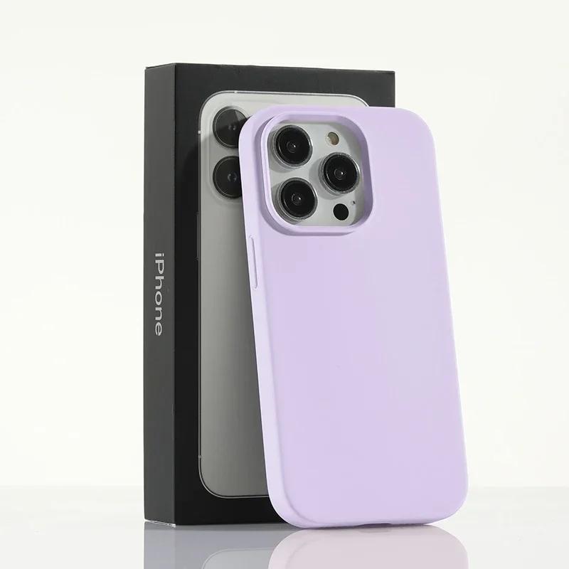 Luxury Liquid Silicone Case for Apple iPhone 15 Pro Max Candy Color Full Protective Cover for iPhone 14 13 12 11 ProMax 15 Plus
