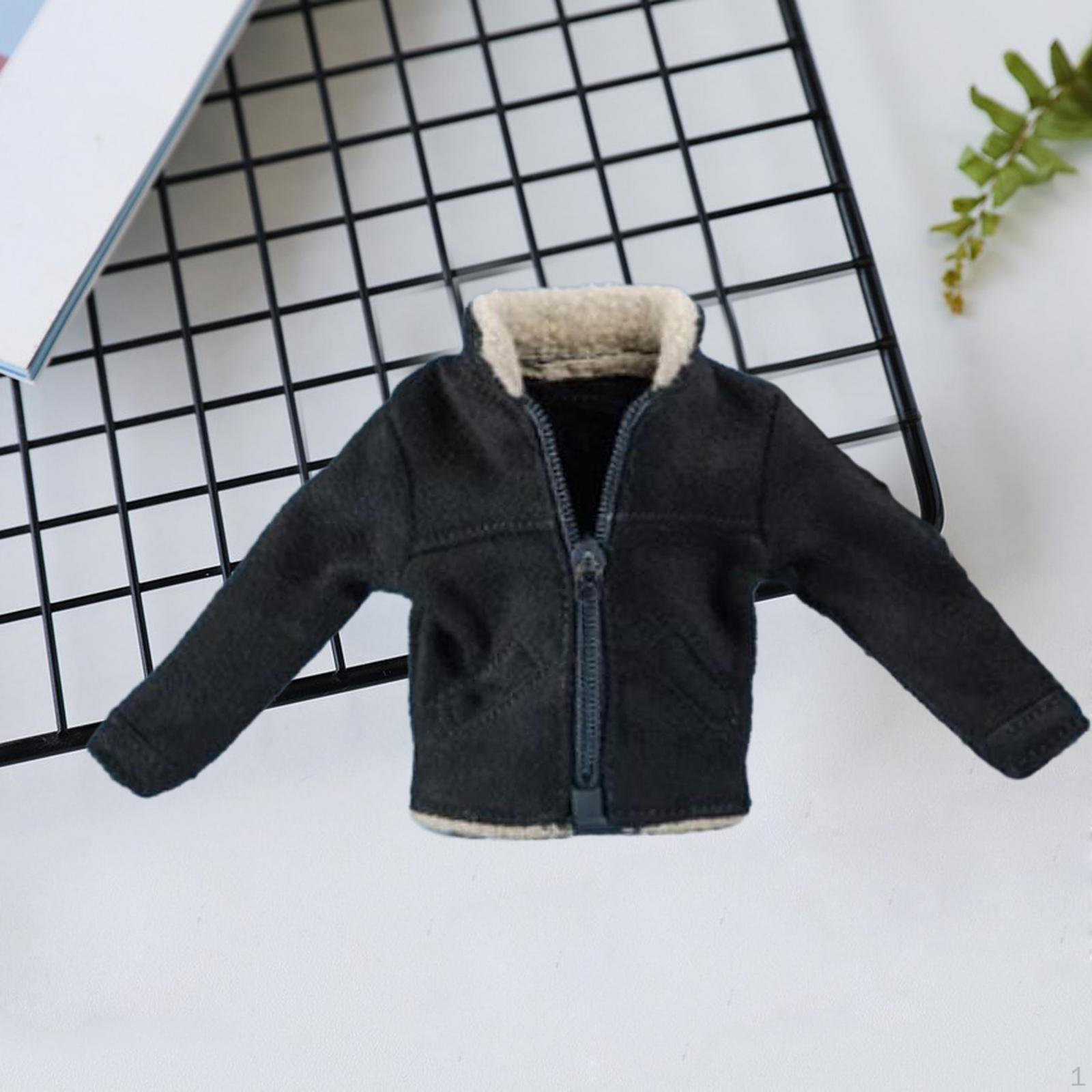 

1/12 Мужская фигурка куртка Миниатюрная одежда для 6-дюймовой куклы Модель чёрный