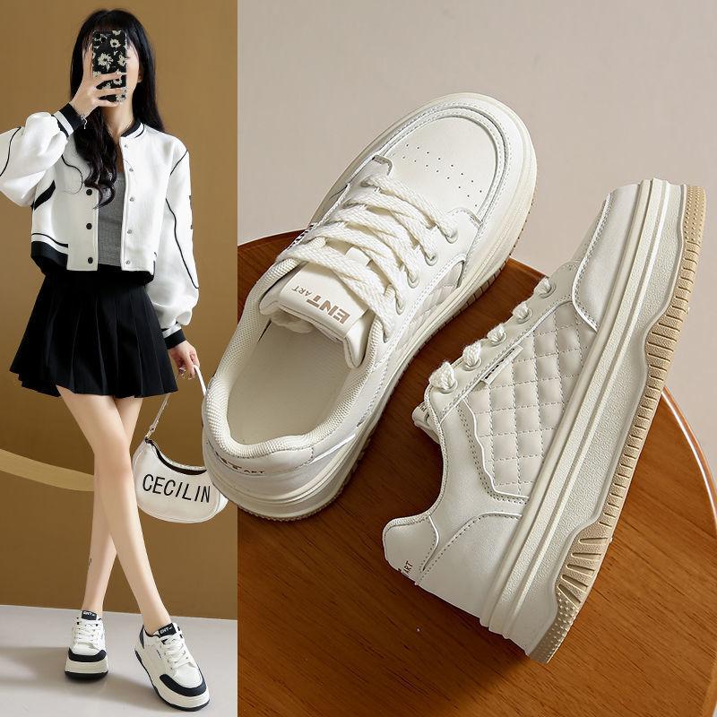 Platform White Shoes Women's Versatile Fragrant Spring and Autumn Muffin Summer New Popular Orders Surge Casual Sports Shoes