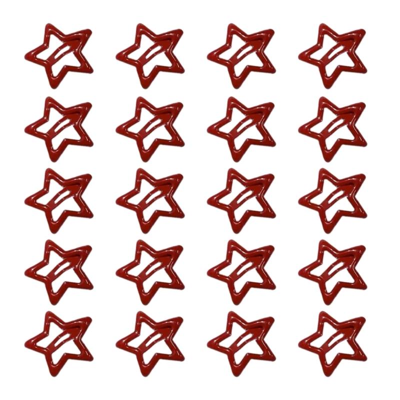 

20 шт. Модные милые крутые красные заколки для волос со звездой, заколки-уточки для волос, простые заколки для волос, модный аксессуар для волос, подарки