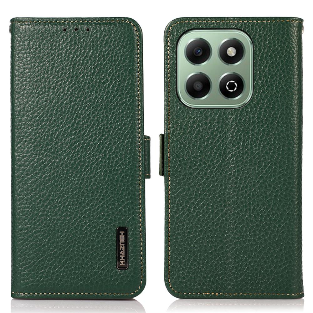 

KHAZNEH For Honor X6b 4G Phone Case Genuine Cow Leather Cover RFID Blocking B