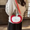 Soft Plush Crossbody Bag Red Small Mobile Phone Bag Kawaii Fruit Shoulder Bag  Girls