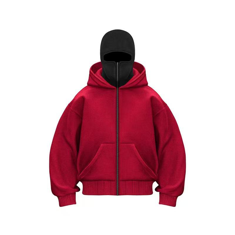 Spring & Autumn Double-Layer Hooded Zipper Sweatshirt Jacket - Loose Street Style for Men & Women Double Extra Large