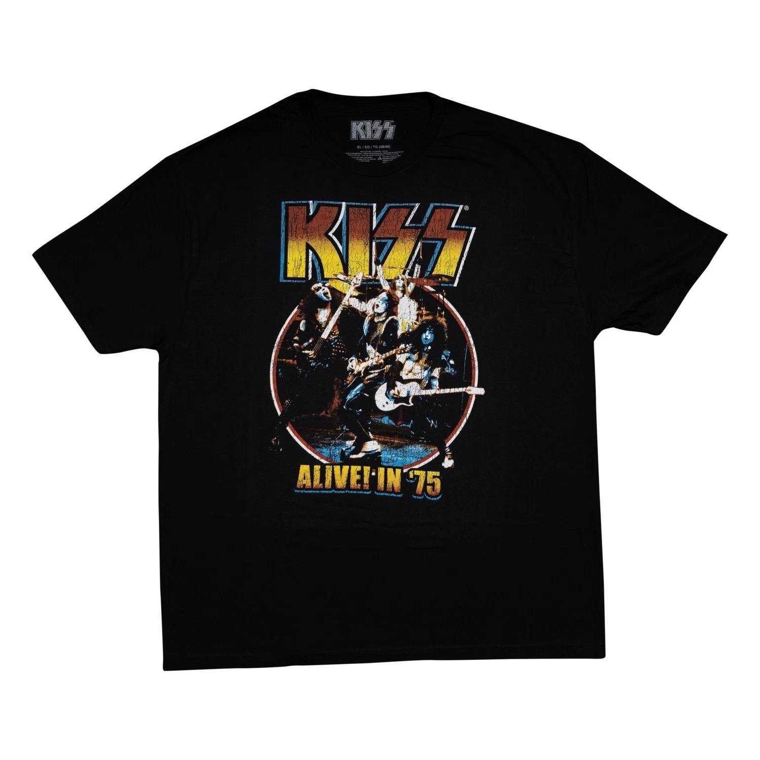 

Mad Engine Officially-Licensed Alive in 75 Adult Short Sleeve Black 100% Cotton T-shirt Mens Tees Top S