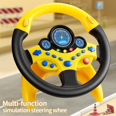 Volante de Simulação Multifuncional Infantil com Luz Musical Artefato de Simulação de Copiloto Brinquedo de Educação Infantil para Bebê