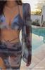 Women's Bohemian Four-Piece Bikini Swimwear Set - Sexy Vacation Hot Spring Style