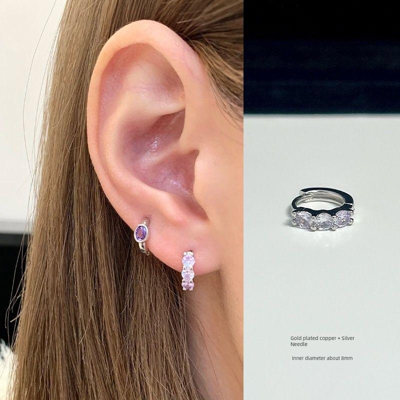 

Двойной пирсинг ушей Кольцо Кольцо Магазин Серьга Капля для уха Маленький гвоздик для козелка уха Вспышка Стерлинговое серебро Серьги-гвоздики Фиолетовые серьги Клипса для уха Lilac purple ear ring 1 piece
