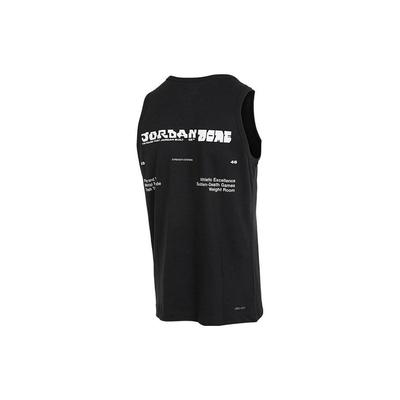 Buchstabenaufdruck Rundhals Ärmellos Sport Fitness Basketball Tanktop Herren Tops Schwarz DX9606-010