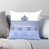 Old Main Blue White Cutout Pillowcase Polyester Linen Velvet Creative Zip Decor Pillow Case Home Cushion Cover