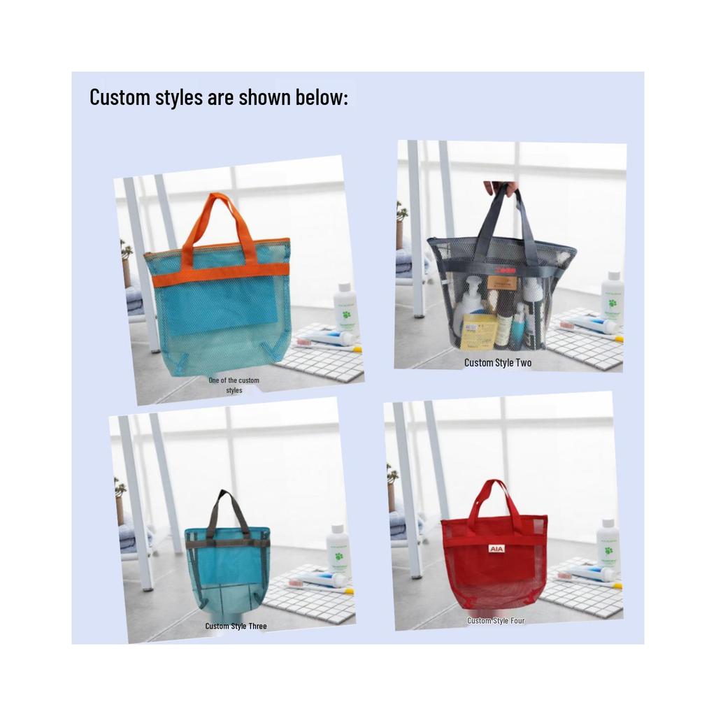 Zippered Multi-Pocket Mesh Beach, Makeup & Travel Toiletry Bag