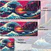 Japanese The Great Wave of Kanagawa Large Gaming Mousepad 800x300mm Gamer Keyboard Lock Edge Desk Mats Office Laptop Accessories