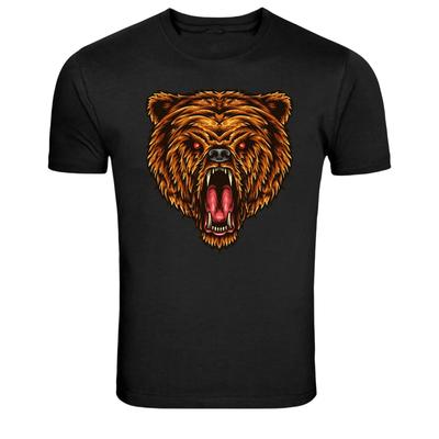 Roaring Grizzly Bear Head Wild Animal Graphic T-Shirt