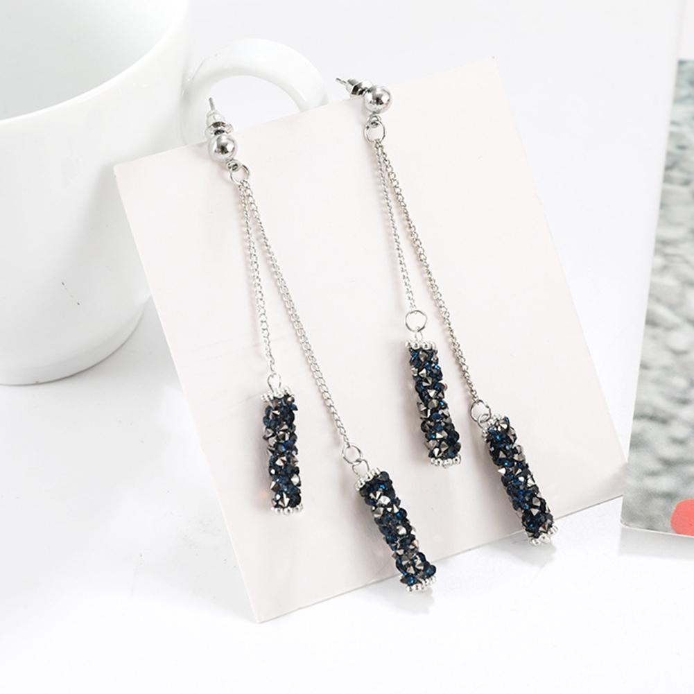 Stil Luxus Strassbesetzt Quaste Rechteck Anhänger Damen Ohrstecker Schmuck Schmuckgeschenk