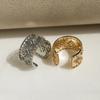 Elegant Fashionable Hollow Design Zircon Stone Ring For Women Trendy Statement Piece 2024