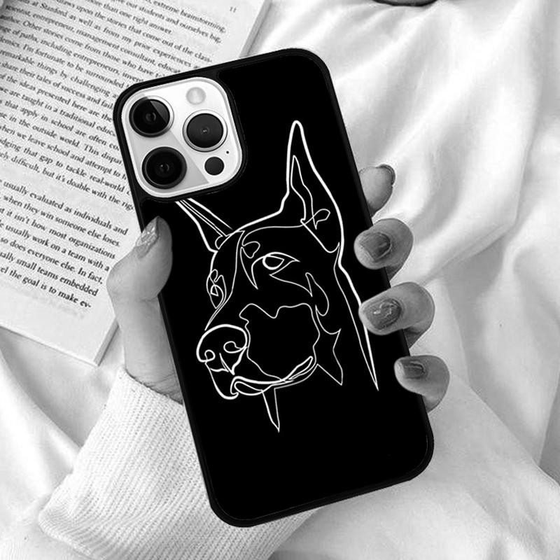 Cartoon Doberman Dog Phone Case Cover for iPhone 17 Air 16 16e 12 11 13 14 15 Pro Max for Apple Plus Coque