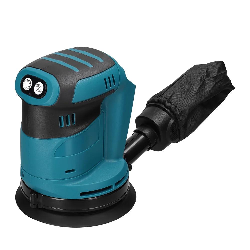 

125mm Brush Motor Cordless Orbital Sander Wood Grinder Wood Metal Waxing Polishing Grinding Machine for Makita 18V Battery Tools