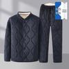 Warm Men's Winter Jacket & Pants Set with Lambswool Lining for Dad/Elderly
