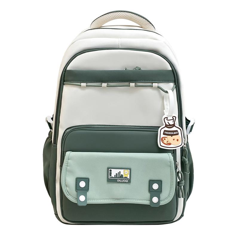 Schoolbag Simple and Cute Style Student Schoolbag Female College Student Large Capacity Backpack Fashionable Casual Sweet Contrasting Color Backpack