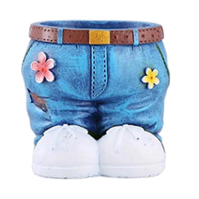 Kruka i harts Dekorativa blomkrukor Figurin För trädgårds- och hemmabruk Suckulent blomkruka Dekoration för inomhus utomhus