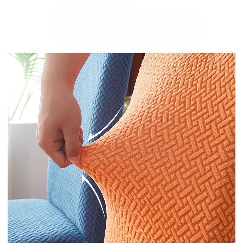 Neuer Jacquard Esszimmerstuhlbezug Bezug Rückenlehne Integrierter Elastischer Sitzbezug Haushaltshockerbezug Einfach