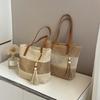 Large Capacity Straw Woven Bag Women's Handmade Bag Woven Bag Shoulder Bag Fringed Beach Out Tote Bag Underarm Contractor