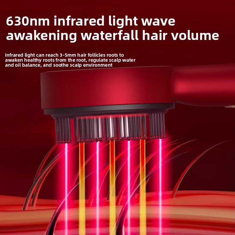 New Massage Scalp Comb Red Light Hair Growth Instrument Anti-dense Hair Comb Essence Introduction Comb Press Head Massager