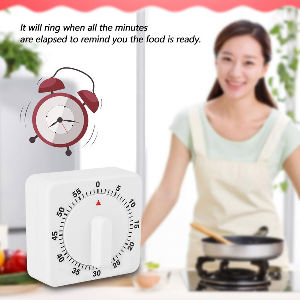 Portable 60 Minutes Count Down Mechanical Timer Baking Kitchen Cooking Tool Food Preparation