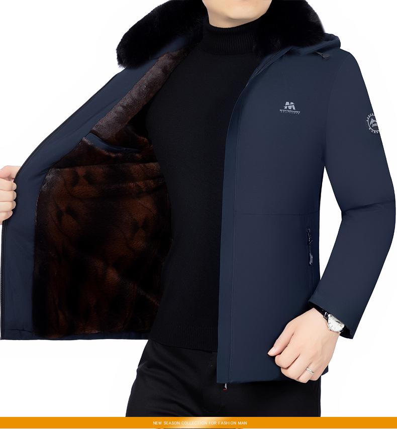 Men's Detachable Hat Cotton Winter Jacket – Thickened Warm Outerwear for Autumn/Winter