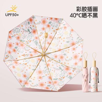 2025 Eight Bones New Hand-opened Color Glue Parasol Digital Brush Sunscreen Sun Umbrella Pattern Can Be Determined