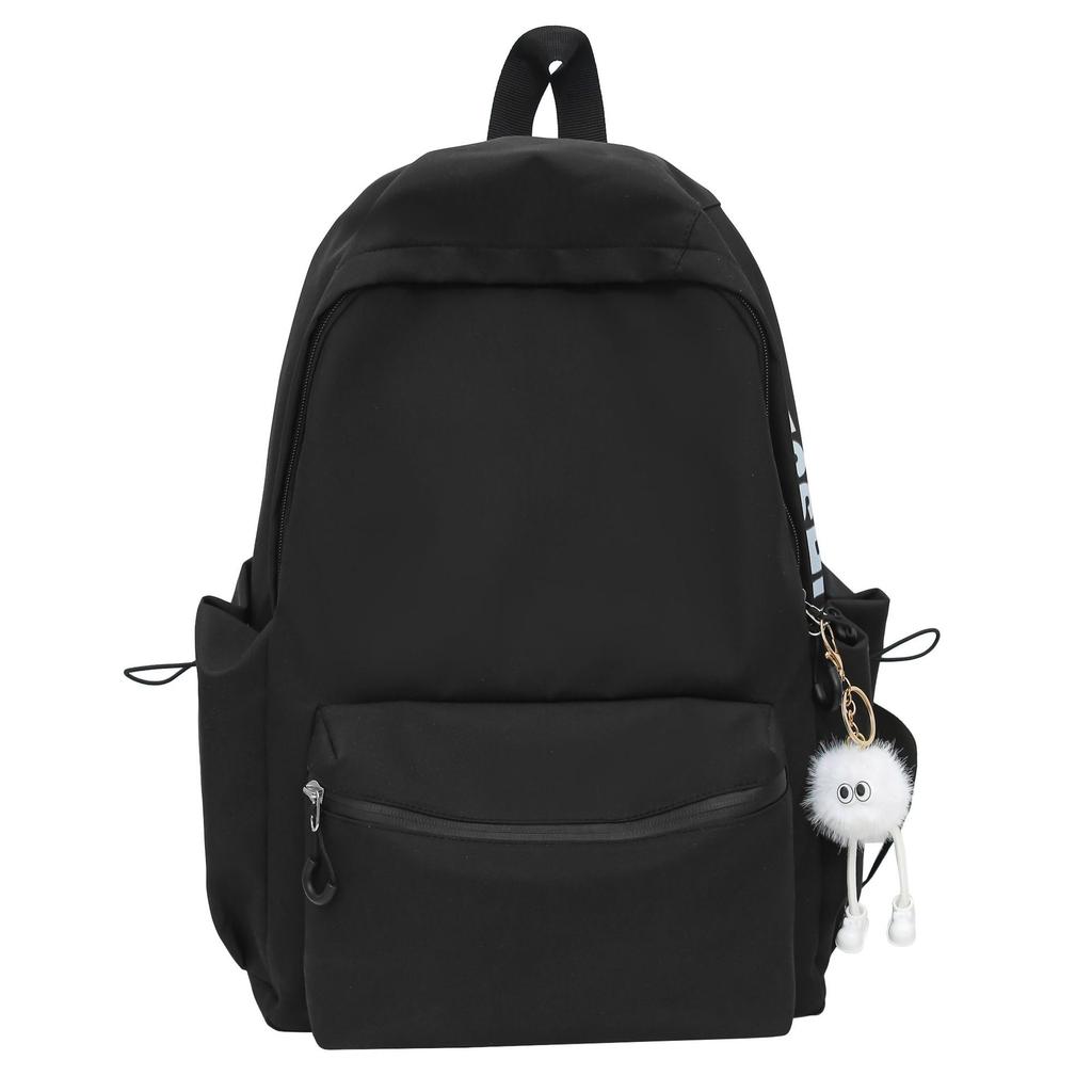 School bag solid color letter fashion backpack Korean version college student lightweight school bag outdoor travel large capacity backpack