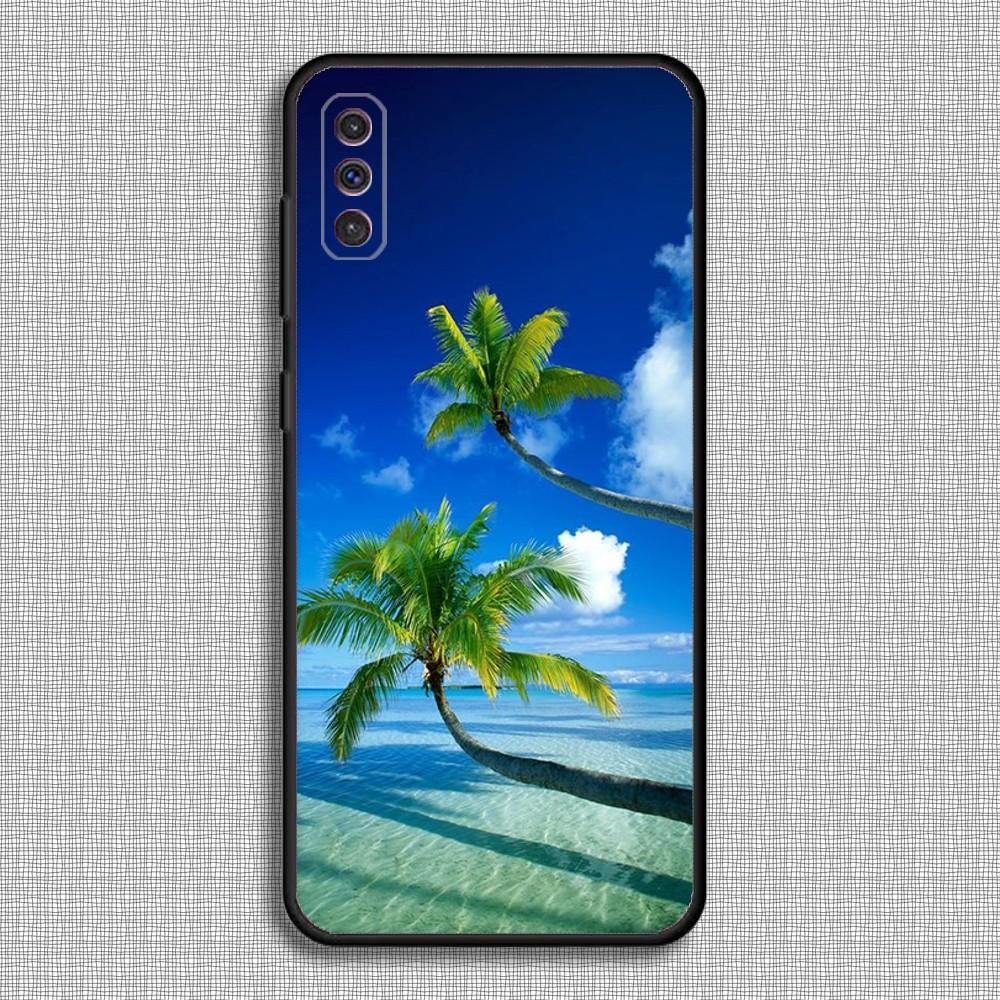 

Летний пляж море пальма чехол для телефона для Samsung S23,23,22,30,21,10,9,Note20 Ultra,Lite,Ultra,5G,Plus,FE,Черный мягкий чехол Samsung S10plus