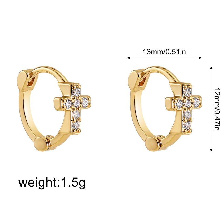

Dainty Gold Plated Tiny Hoop Earrings for Women CZ Zircon Stackable Cartilage Ear Cuff Piercing Hoops Huggies Zircon Girls Gift