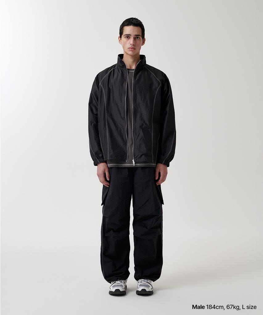 MAHAGRID Nylon Cargo Parachute Pant Black(Mg2Fsmpa20A)