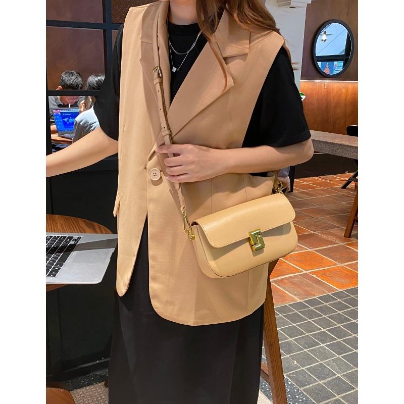 Neue französische Achseltasche für den Sommer  Hochwertige und vielseitige Ledertasche für Damen  Nischen-Umhänge-Schultertasche