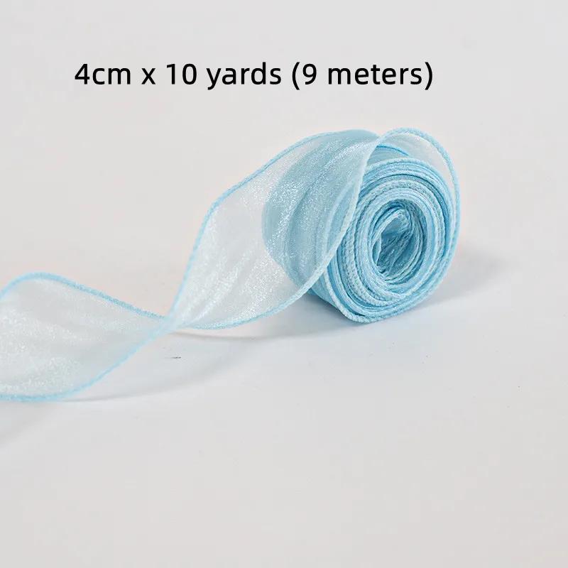 10 Yards/Roll Chiffon Organza Silk Ribbon Satin For DIY Craft Gift Wrapping Decoration Wedding Bouquets Wreath Sewing Supplies