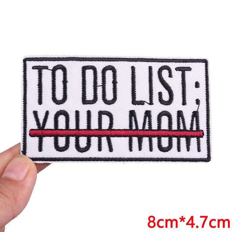 Jeans Backpack Embroidered Patch Cartoon/Letter Slogan Embroidery Patches Iron On Patches For Clothing Thermoadhesive Patches