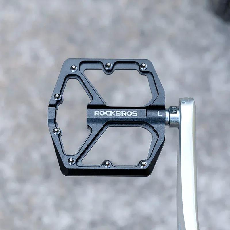 ROCKBROS MTB Road Bicycle Pedals Aluminum Alloy Bike PedalsAnti-slip Ultralight Sealed Bearing One-piece Mountain Bike Pedal