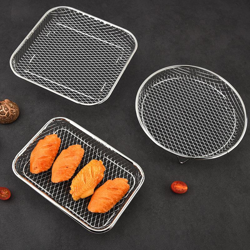 3 Layer Air Fryer Grille Suitable for Air Fryers Oven Grill Stainless Steel Stackable Grill Kitchen Utensils Cook Multiple Foods