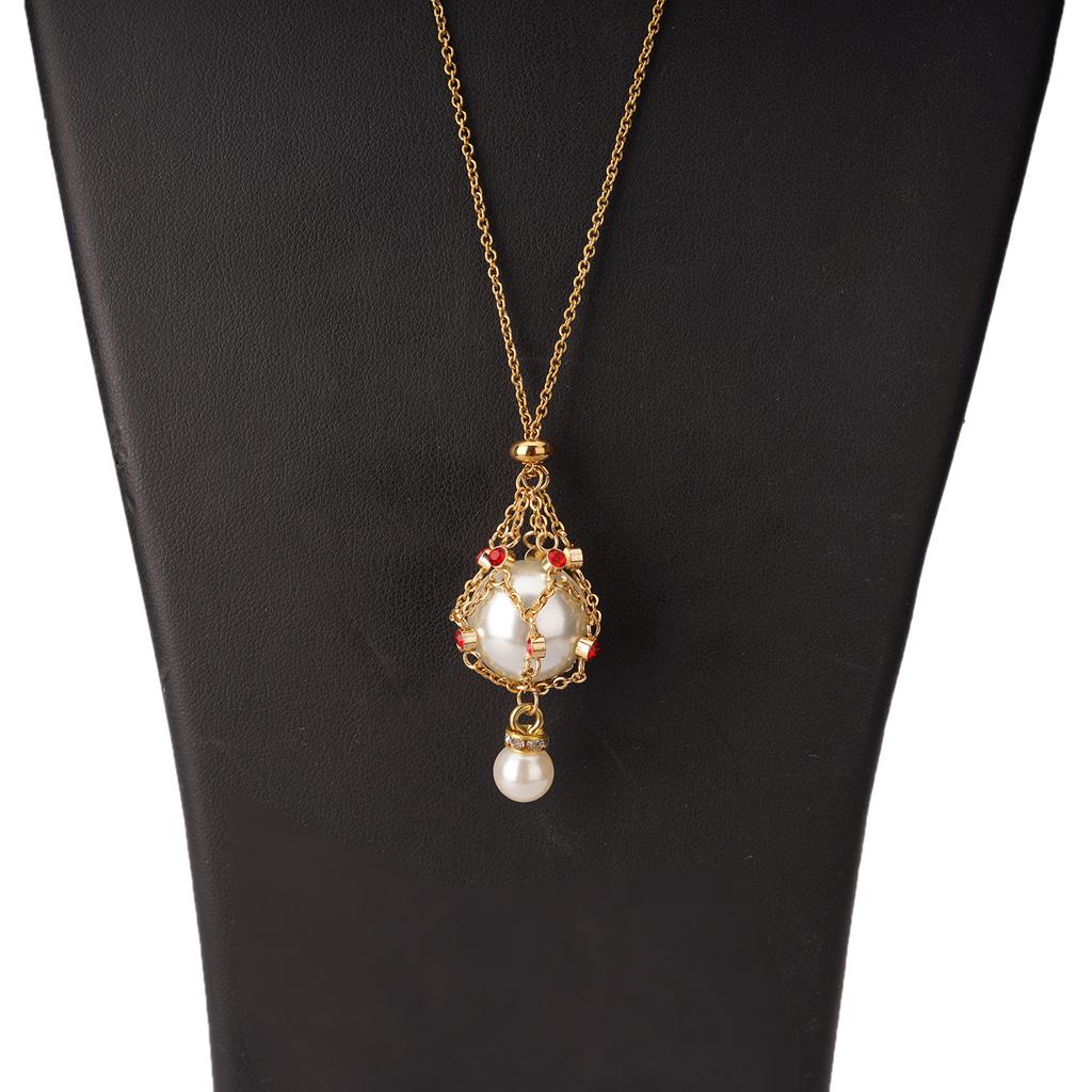 Collier Pendentif Filet de Cristal Unique Collier à Longueur Réglable avec Pendentif Cage Incrusté de Diamants pour les Fashionistas